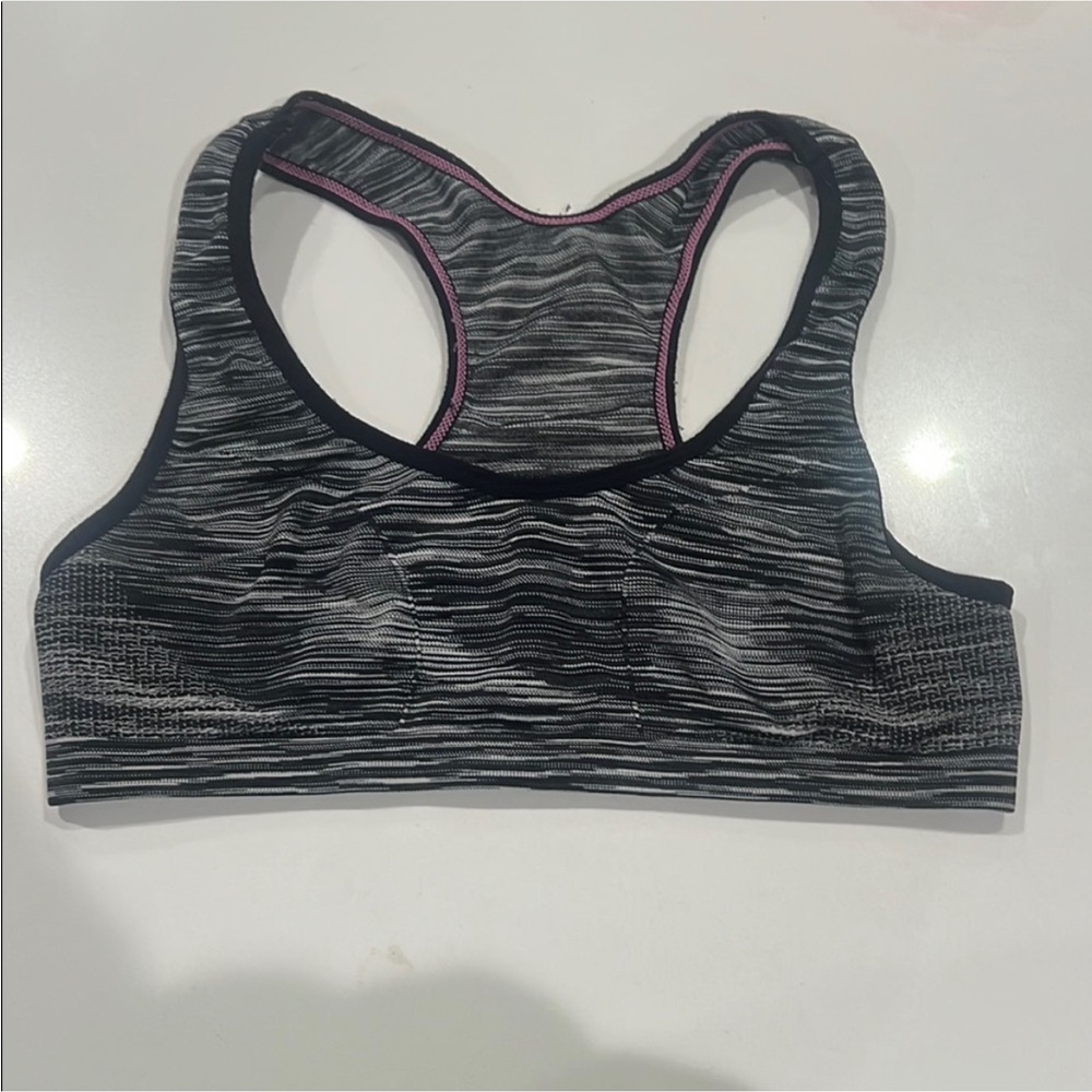 Women's Black and Gray Sports Bra